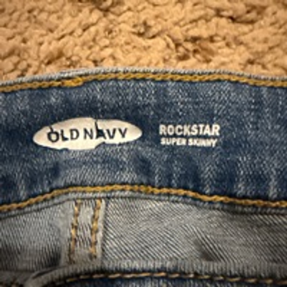 Women's Old Navy Rockstar Super Skinny Jeans Size 14 Tall Blue Denim - Picture 3 of 9